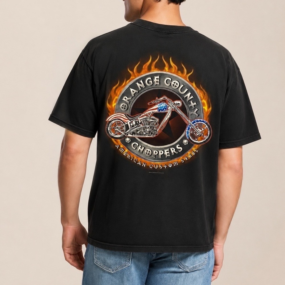 Black Orange County Choppers Short Sleeve T-Shirt Top